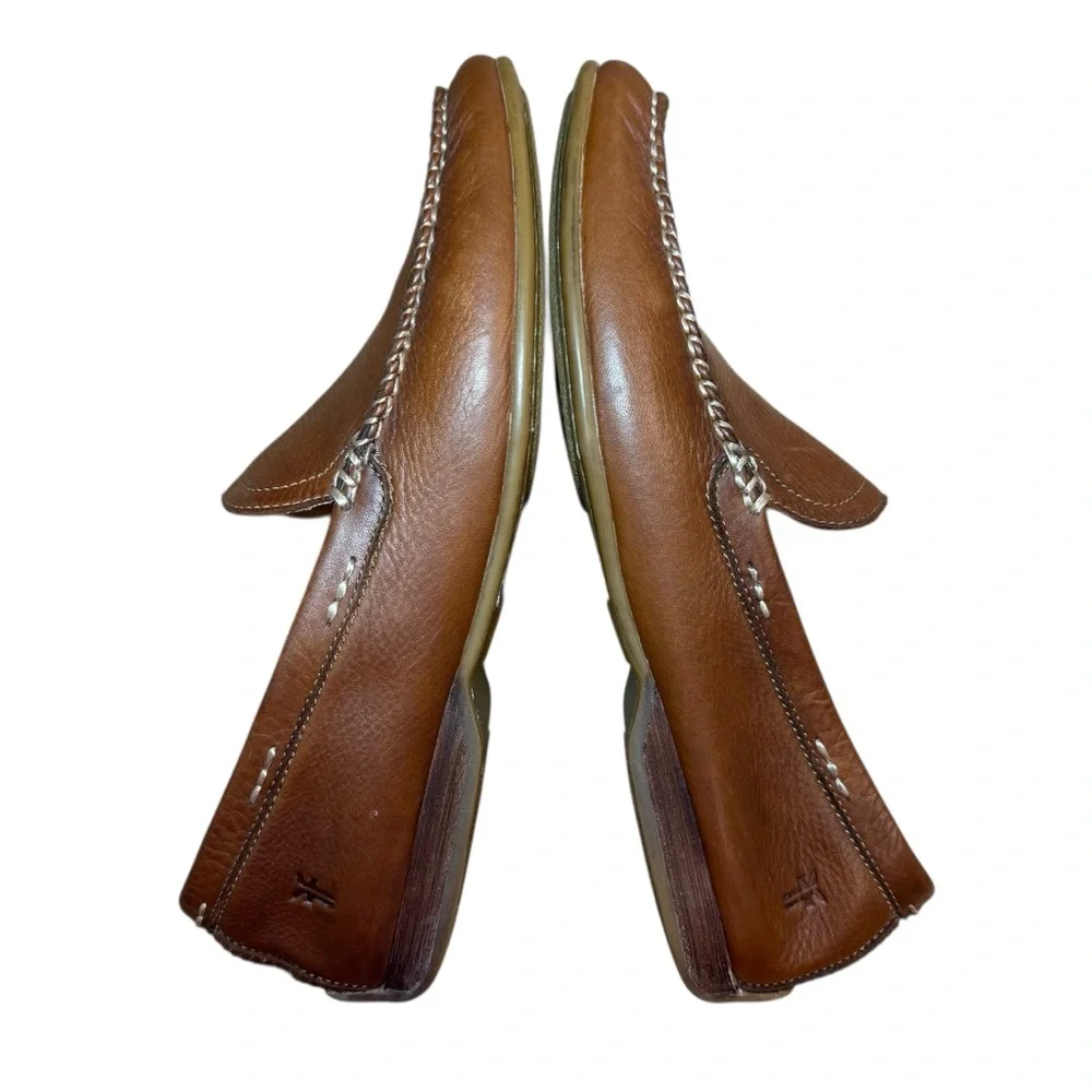 FRYE Brown Leather Moccasin Slip-Ons Driving Loafers Men’s Shoes - US Size 12 - Picture 10 of 14